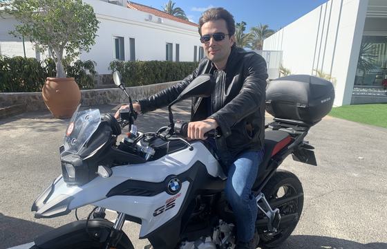 Luke on the motorcycle